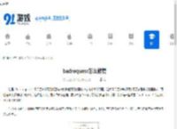 badrequesr怎么修复 - 91手游网